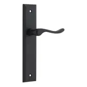 Iver Stirling Door Lever Handle on Stepped Backplate Matt Black