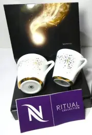 Nespresso Ritual 1 X 2 Mugs Kit Coffee Cups Limited France 2014 W Sku 3403/2,New