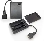 Jstincal 2 Pack 3AA Battery Box, 3 AA Battery Holder with USB Cable, USB Battery Case Box Holder 4.5V (3×1.5V), 3 Slots x 1.5V Battery Box with On/Off Switch and Cover