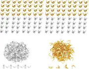800 pcs Open Bead Tips Knot Covers,Fold-Over Calotte Ends Caps for Jewelry Ma...