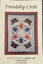 Friendship Circle 19.5"x24.5" Applique Quilt Pattern HP125 By Hannily Patterns