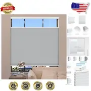 40'' W x 72'' H Grey Cordless Blackout Window Shades - Privacy & Noise Reduction