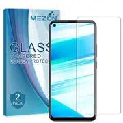 [2 Pack] OPPO A53 Tempered Glass 9H HD Crystal Clear Premium Screen Protector by MEZON – Case Friendly, Shock Absorption (A53, 9H)