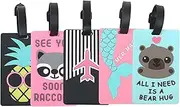 MYTOAU 5 Pack Luggage Tags,Cute Cartoon Anime Baggage Tags, Travel Suitcase Tags, Unique Cute Luggage Tags,PVC Travel Baggage Tags for Flight Travel&Hotel Stays&Cruise Ships&Shipping and Mailing