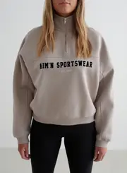 [aim'n] Dark Clay Varsity Sweat Half Zip