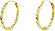 [Monde Petit] Mondepe 2979 9ct Yellow Gold Square Carved Earrings 14x1.2mm Normal Yellow Gold Non Gemstone, Normal, Yellow Gold, No Gemstone