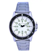 Armani Exchange Stainless Steel White Dial Quartz AX1853 50M Analog Mens Watch