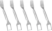 Binxind 5Pcs 2-in-1 Stainless Steel Fruit Cutter Dual Head Fruit Forks Slicer Knife Watermelon Fork Slicer Cutter Slicer Tool
