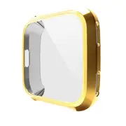 2Pcs For Fitbit Versa Silicone Ultra Thin Tpu Shell Case Screen Protector Frame Cover Gold