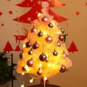 45CM Mini Small Pink Tabletop Stand Christmas Tree with Balls and Lights LED for Home Indoor Holiday Decor