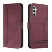 Closure Case with Flip Wallet Stand Function Cover for Samsung Galaxy A25 - Red