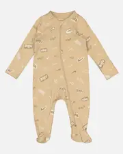 [Nike] Nike Infants' E1d1 Swoosh Footed Coverall Sanddrift - Size 6M 6M Sanddrift