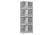 Set of 4 Stackable Breeding Bird Cage for Canary Finch Small Birds