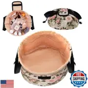 Barrel Drawstring Makeup Bag Large Travel Makeup Bag,Portable Large Capacity