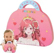 Girls Dress Up Game - Magnetic Dress-Up Dolls, Arts and Craft Kits, Makeup Game Book | Princess Makeup Dress Up Game Set, Children's Magic Flash Bazaar Princess Makeup Bag Handmade Sticker 14x22cm