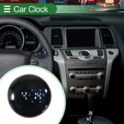 Car Clock Black Circle White Light ABS/Rubber Analog Clock For Car Round 1 Pcs