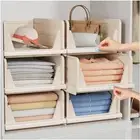 6 Pack Folding Closet Organizers Storage Box, Stackable Plastic Storage Baske...