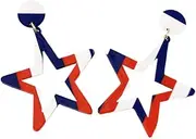 [DEARMAMY] Independence Day Flag Earrings Geometric Shape Party Jewelry Earring Danglers
