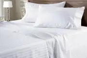 1000 OR 1200 Thread Count White Stripes Fantastic Linen Select Item