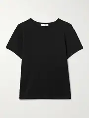 [The Row] The Row - Torya Ribbed Cotton-jersey T-shirt - Black - small small Black