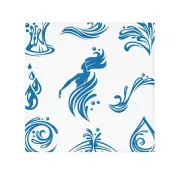 Whimsical Mermaid Design Face Towel for Spa and Bath