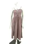New Flynn Skye Mara Midi Dress Womens M Mauve Cluster Floral Side Slit Lace Up