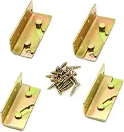 Socell 4 Sets Bed Rail Brackets Heavy Duty No-Mortise Bed Rail Fittings Wooden Bed Frame Connectors with Screws for Headboards Footboards Hold 500 pounds Maximum
