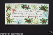 Vintage Unused Xmas Greeting Card Pretty Holiday Greeting with Holly Berries