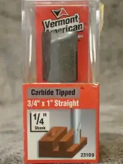 23109 Vermont 3/4" x 1" Straight Router Bit 1/4" Shank, Carbide Tip (BN31)