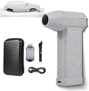 Snovers LED Turbo Blower, Mini Turbo Snow Blower, Turbo Fan Blower, Cordless Handheld Portable Snow Blower, 3 Gear Adjustable,Can blow and vacuum Double-purpose hair dryer (Grey)