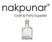 Nakpunar Square Clear Glass Bottle with Cork 7 oz (210 ml) Oil Diffuser Liquor