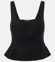 [Posse] Posse Rosalie peplum linen top UK 8 black