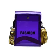 Women Small Crossbody Bag Clear Phone Purse With Adjustable Strap-Purple