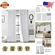 Elegant 132" Greyish White Blackout Curtains - Pack of 2 Panels for Privacy