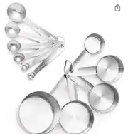 12 Piece Stainless Steel Measuring Cups and Spoons Set Measure Cup and Spoon ...