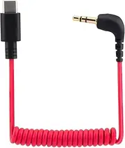 JCMOYUTY for Rode Wireless GO 2 / ME/Pro USB C to 3.5mm TRS Microphone Adapter Mic Cable, for Hollyland Lark M1 / M2 / MAX / 150 / M1 / MAX Duo DAC Coiled Cable for Android iPhone 15