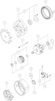 Mahle Alternator for Zetor Forterra 95 4.2L Zetor 1005; 4-cyl; 96HP; 3A 1.11- - 12.12