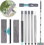 2-in-1 Window Cleaner, Cenawin Professional Window Squeegee with Telescopic Handle, Telescopic Wiper from 23 to 200 cm, Glass Cleaning Tools for Indoor and Outdoor Use