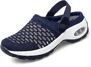 Trsorini Mules Clogs for Women Summer Air Cushion Platform Mesh Mules Sneaker Sandals for Female Lightweight Beach Shoes Outdoor Slippers Walking Shoes