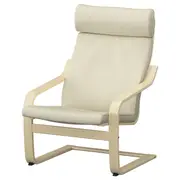 POÄNG armchair, birch veneer/Glose eggshell