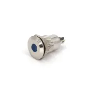 Blue Metal Waterproof 12mm Panel Mount Mini LED Signal Indicator Light DC 12-24V