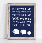Baby Boy Sheep Nursery Print, Boy Farm Nursery Decor 8x10 Unframed