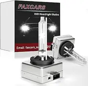 FAXCARS D1S HID Xenon Headlight Bulbs Low High Beam 6000K Cool White 150% Brighter 12V 35W OEM Replacement D1C Bulb No Light Decay, Pack of 2