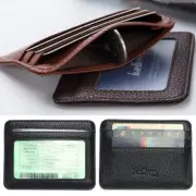 Men Women Leather Slim Wallet Thin ID Credit Card Holder Front Pocket Wallet US