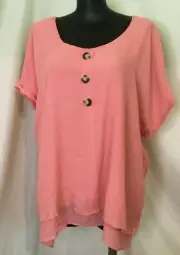 AUTOGRAPH MEDUIM PINK "BUTTON" DOUBLE LAYER TOP SZ 28-NEW STOCK AUTOGRAPH