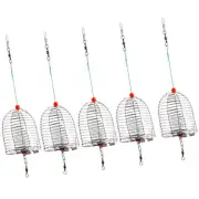 5 Pcs Metal Bait Cage Fishing Lures Hooks Pole Holders for Garage