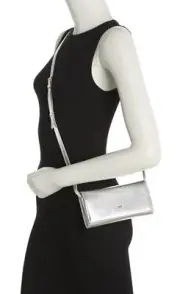 NWT Ted Baker Micro Bow Crossbody Bag Silver