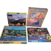 Lot Of 4 Jigsaw Puzzle 500-550 Pcs New Sealed Guild Whitman Golden