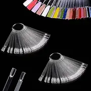 Pack of 100 Nail Tips Nail Pattern Stick Nail Art Display Nail Stencil Nails Accessories for Nail Design Nail Art Practice Choice of Colours - Transparent