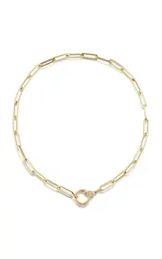 [Sorellina] 18K Yellow Gold Diamond Paperclip Chain